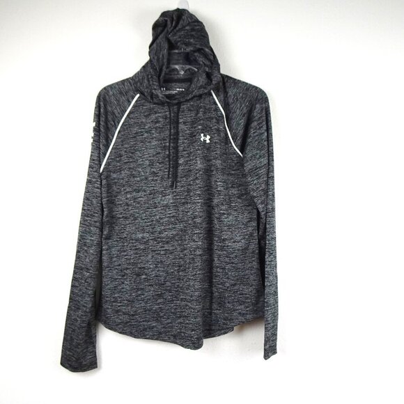 Under Armour Hoodie Top Women's Size L Gray Velocity Hooded Loose Fit - Picture 1 of 10